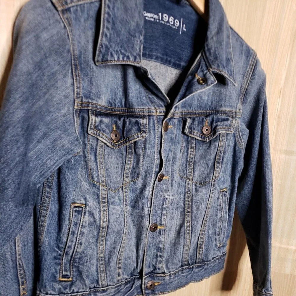 Gap Kids 1969 Girls Medium Wash Denim Jacket Large